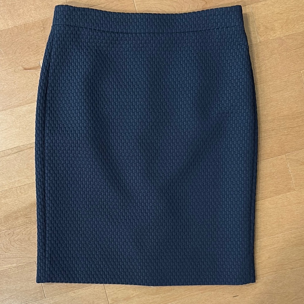 Elegant JCrew Navy Blue Textured Women's Skirt